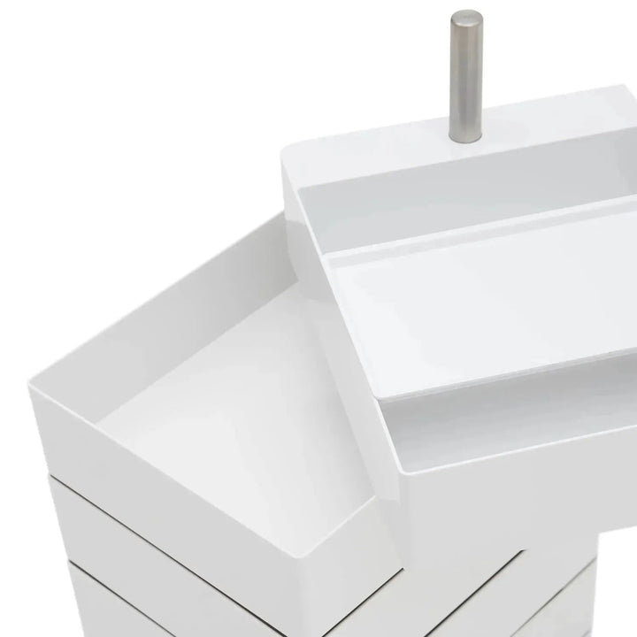 Contemporary plastic wheeled trolley side table rolly detail 4.