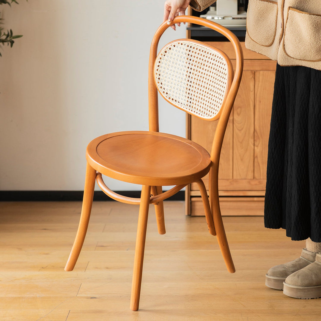 Scandinavian rattan dining chair german with context.