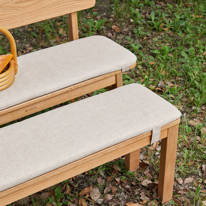 Scandinavian removable padded bench cushion cheese primary product view.