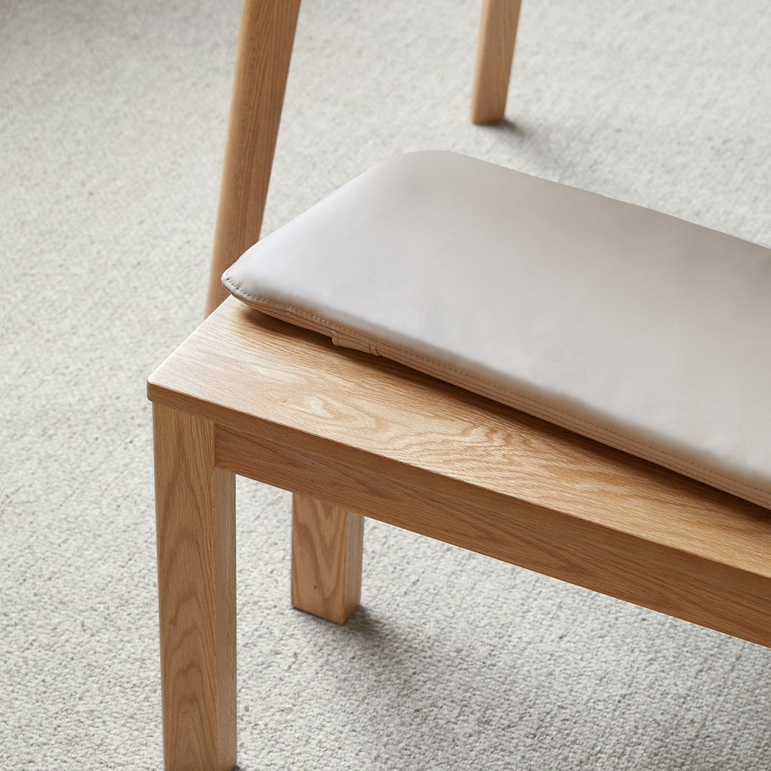Scandinavian removable padded bench cushion cheese in real life style.
