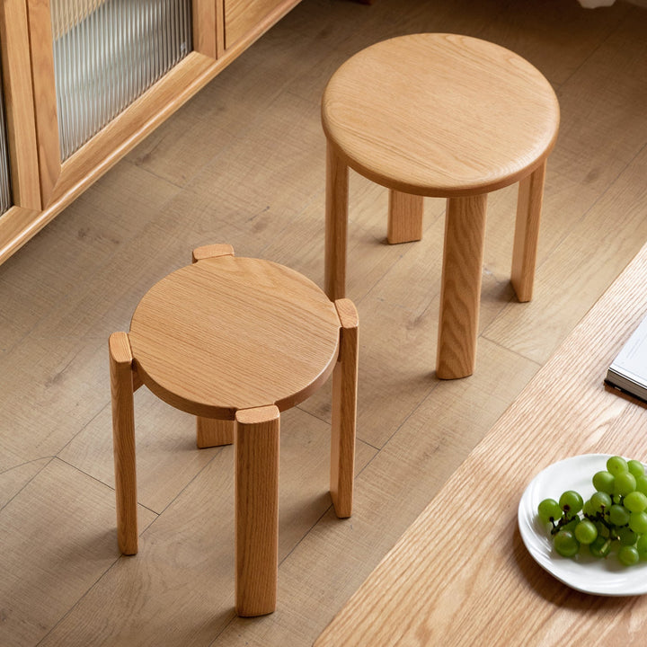 Scandinavian rubber wood stackable stool with wheels friday in real life style.