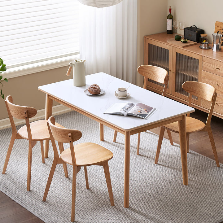 Scandinavian sintered stone oak wood dining table jaden material variants.