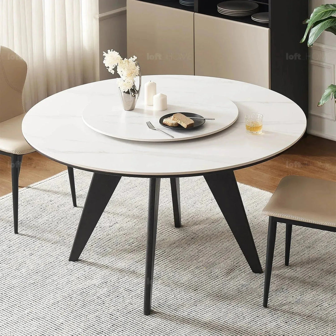 Scandinavian Sintered Stone Round Dining Table BELLY