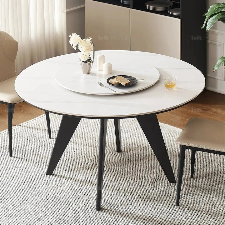 Scandinavian Sintered Stone Round Dining Table BELLY