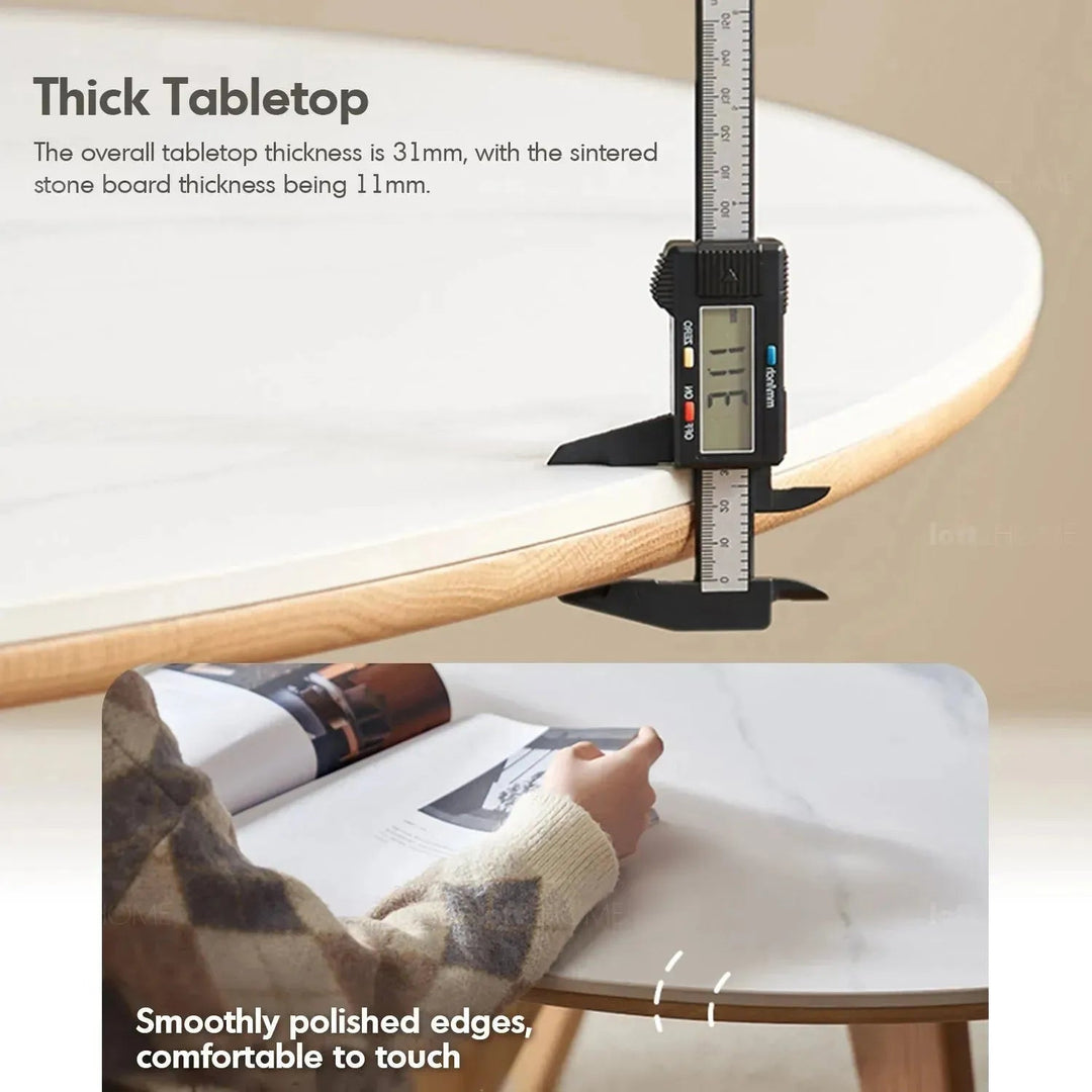 Scandinavian Sintered Stone Round Dining Table BELLY