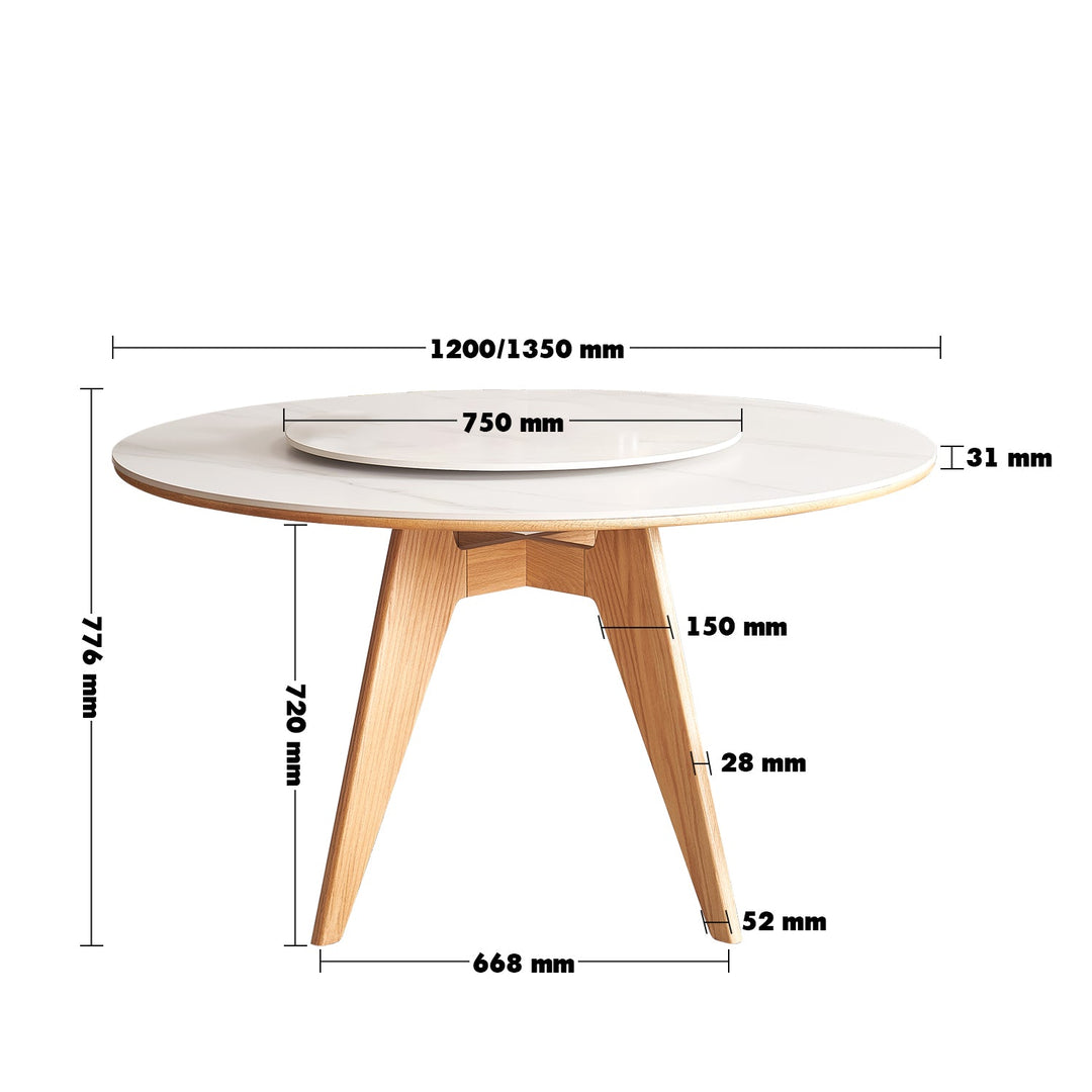 Scandinavian Sintered Stone Round Dining Table BELLY