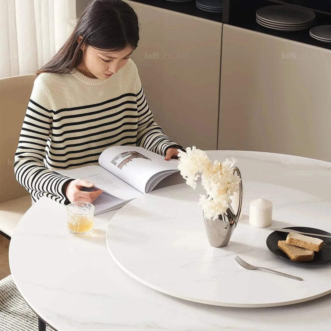 Scandinavian Sintered Stone Round Dining Table BELLY