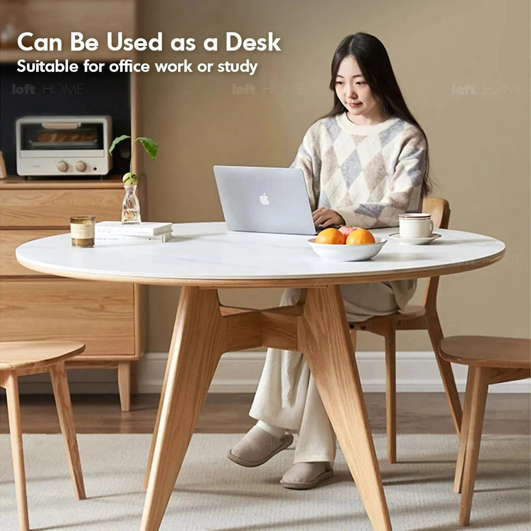 Scandinavian Sintered Stone Round Dining Table BELLY