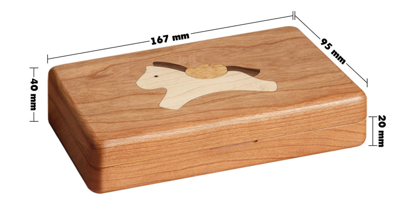 dimension detail diagram of Scandinavian Solid Wood Jewelry Box KEEPSA