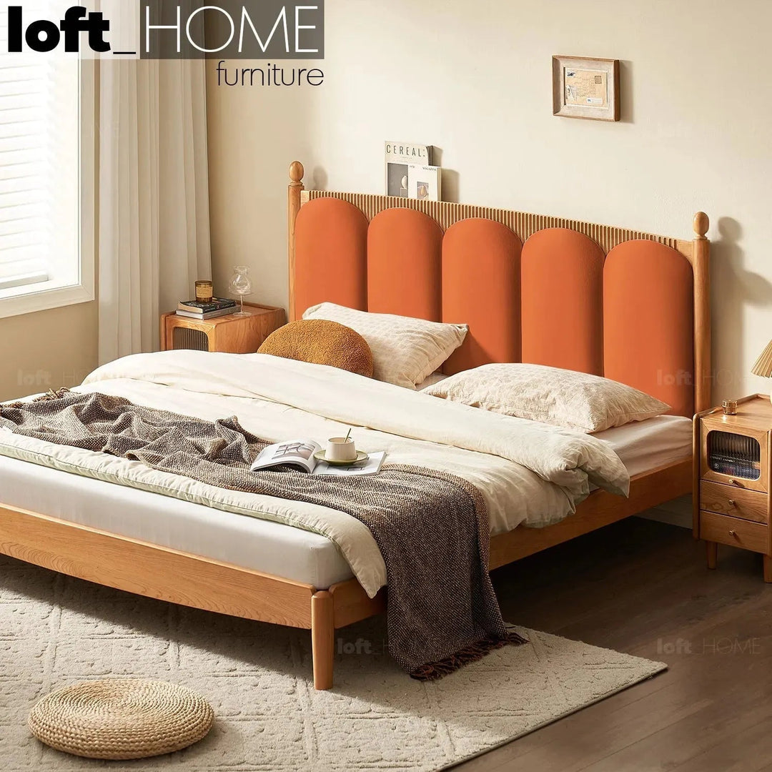 Scandinavian Wood Bed Frame CHERRY RADIANT