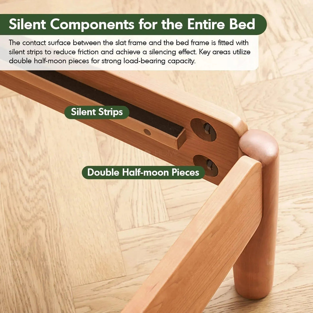 Scandinavian Wood Bed Frame CHERRY RADIANT