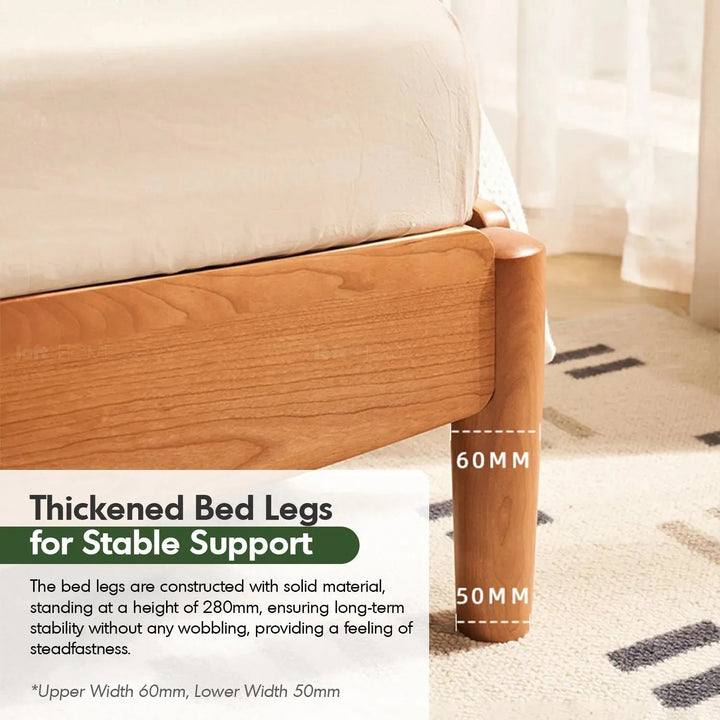 Scandinavian Wood Bed Frame CHERRY RADIANT