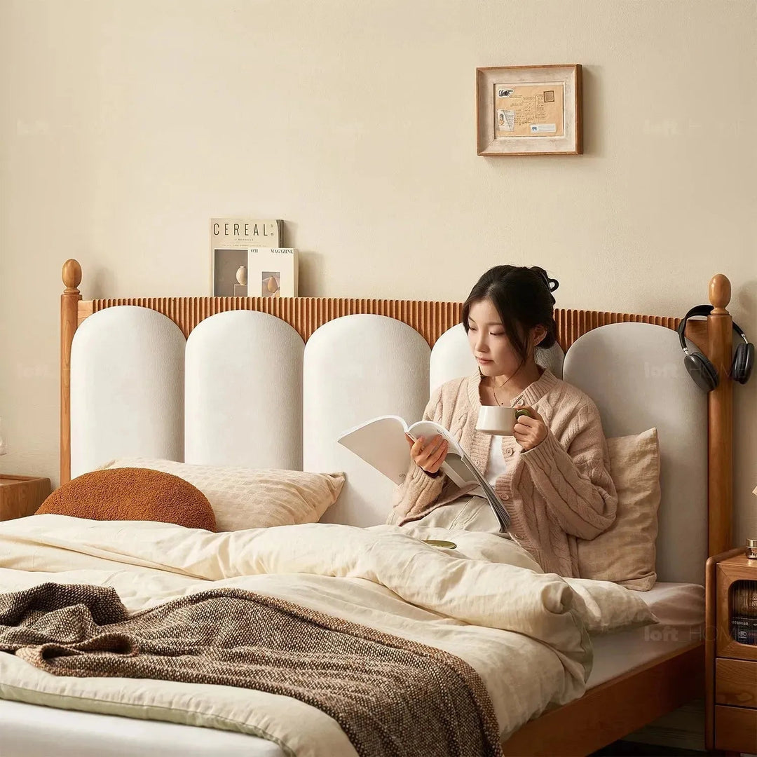 Scandinavian Wood Bed Frame CHERRY RADIANT