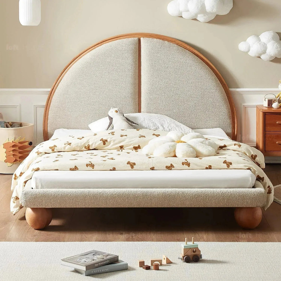 Cream Wood Bed SUNNYDAWN