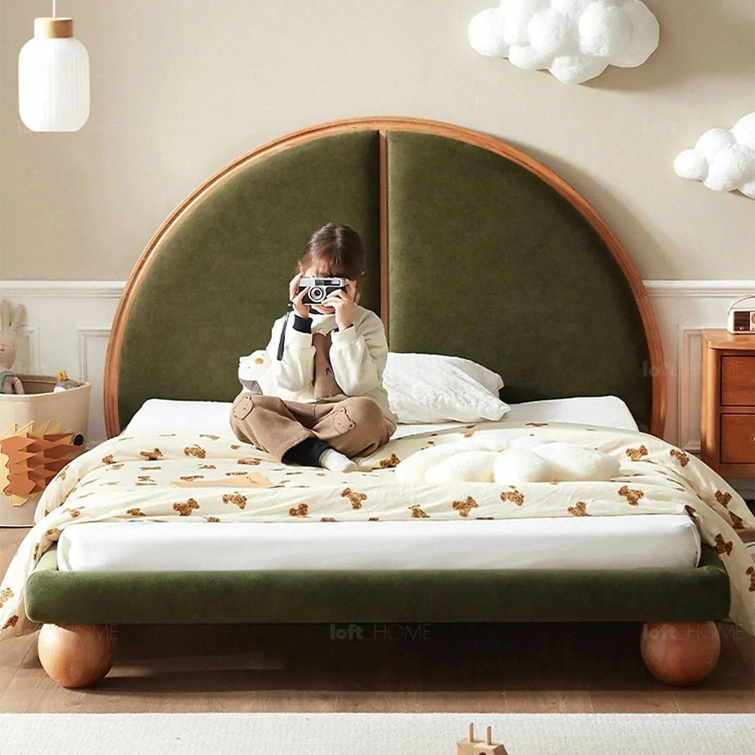 Cream Wood Bed SUNNYDAWN