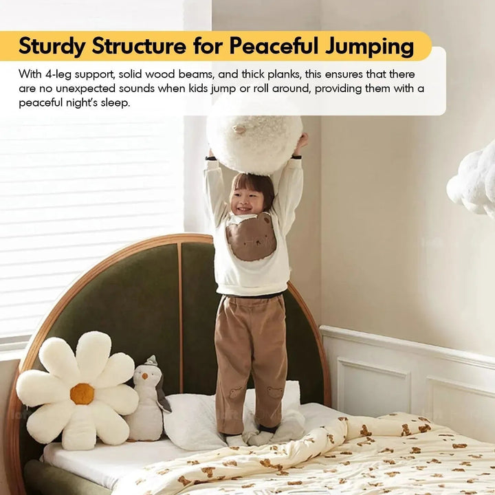 Cream Wood Bed SUNNYDAWN