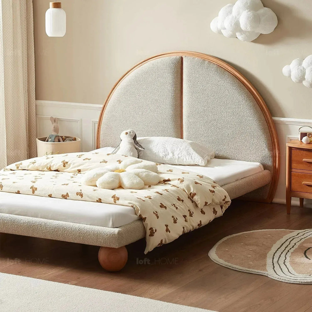 Cream Wood Bed SUNNYDAWN