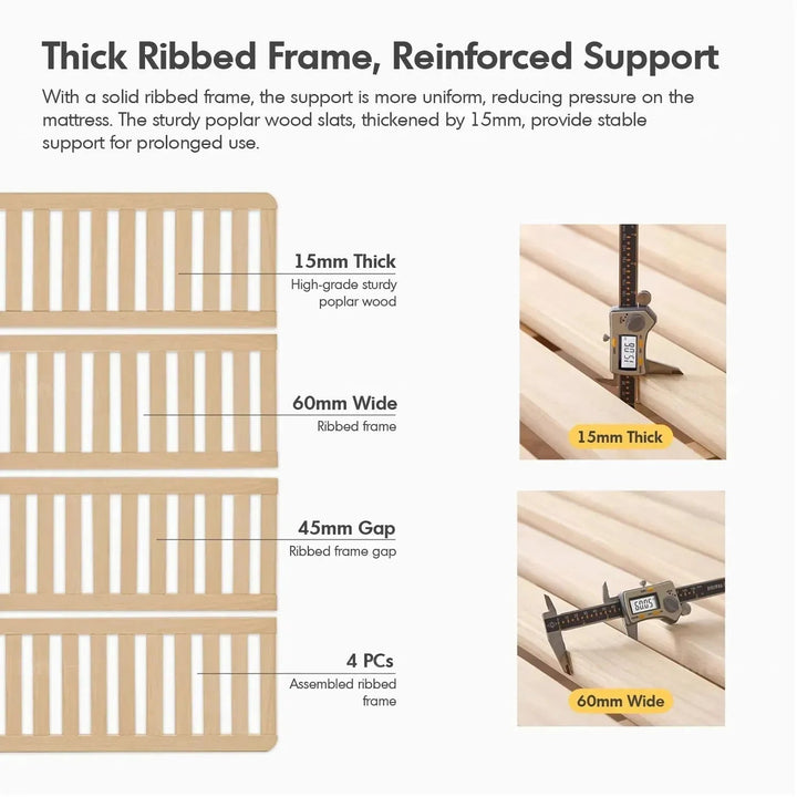 Cream Wood Bed SUNNYDAWN