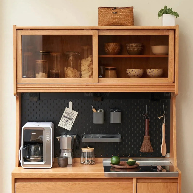 Scandinavian wood cabinet cherry retro detail 8.