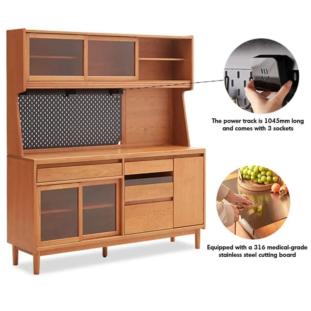 Scandinavian wood cabinet cherry retro detail 12.