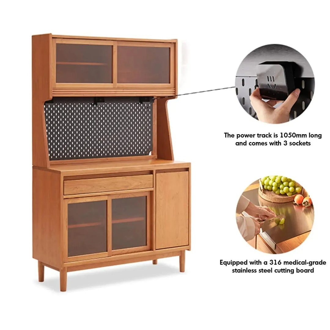 Scandinavian wood cabinet cherry retro detail 11.