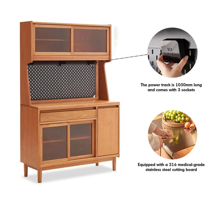 Scandinavian wood cabinet cherry retro detail 11.