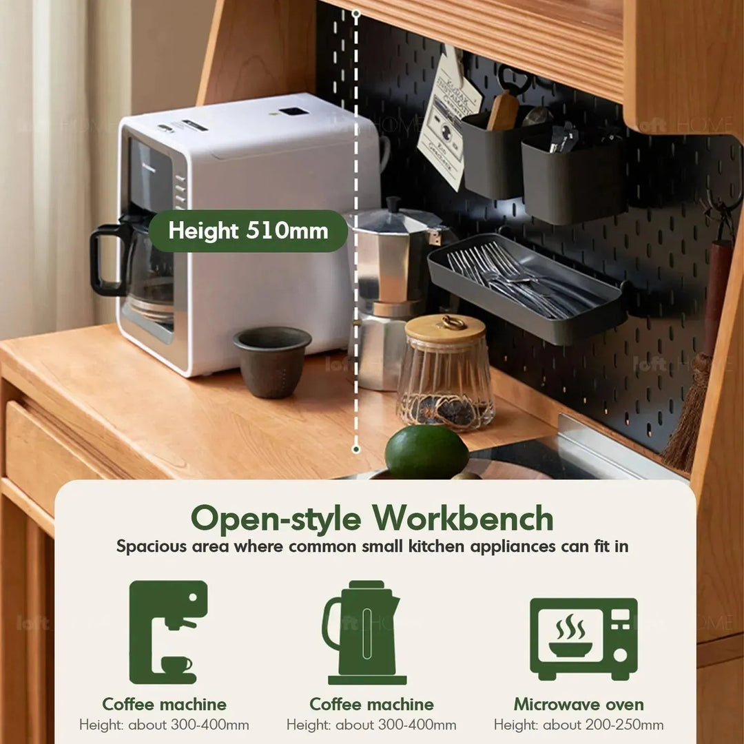 Scandinavian wood cabinet cherry retro in details.