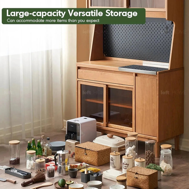 Scandinavian wood cabinet cherry retro material variants.