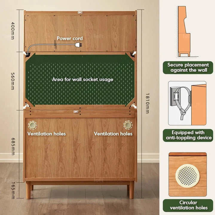 Scandinavian wood cabinet cherry retro detail 1.
