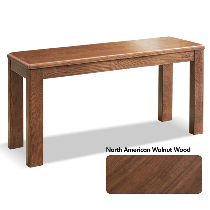 Scandinavian wood dining bench axel in still life.
