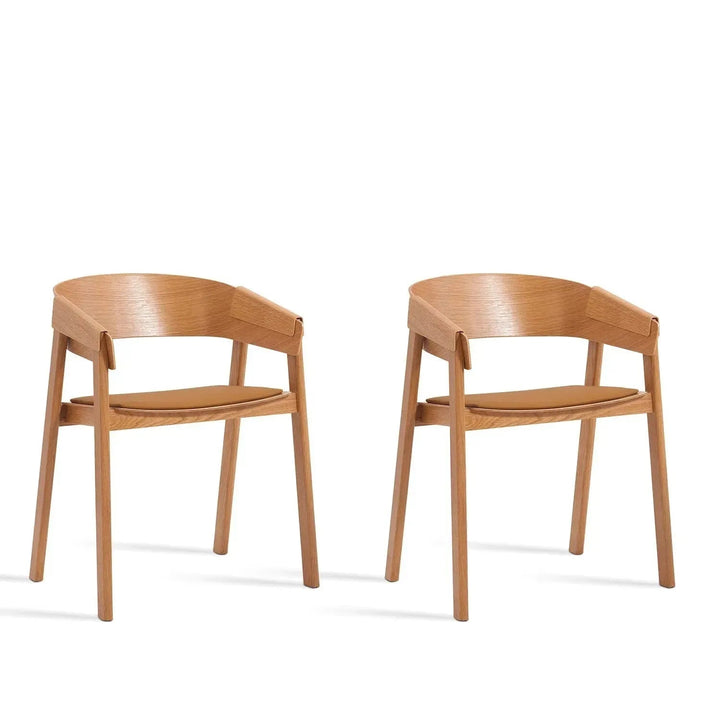 Scandinavian Wood Dining Chair 2pcs Set LOOM