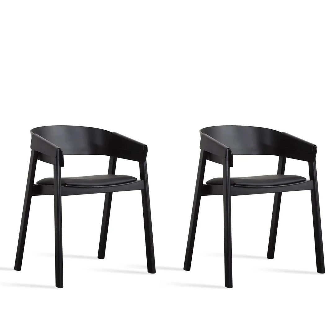 Scandinavian Wood Dining Chair 2pcs Set LOOM