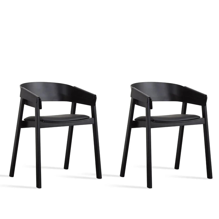 Scandinavian Wood Dining Chair 2pcs Set LOOM