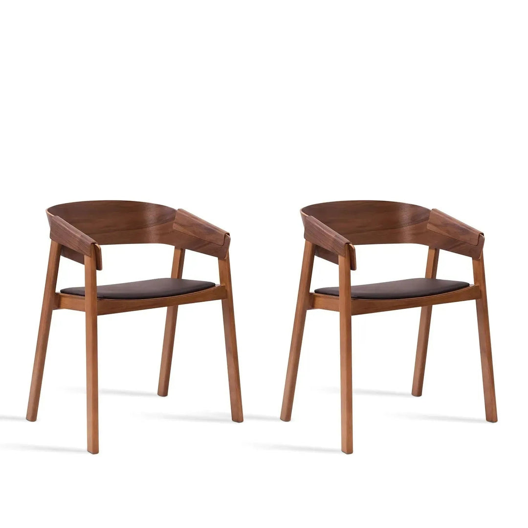 Scandinavian Wood Dining Chair 2pcs Set LOOM