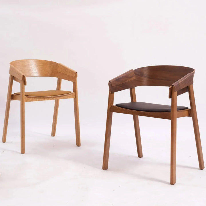 Scandinavian Wood Dining Chair 2pcs Set LOOM