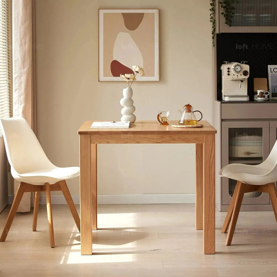Scandinavian wood dining table oak square detail 1.
