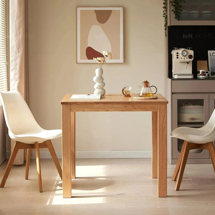 Scandinavian wood dining table oak square detail 1.