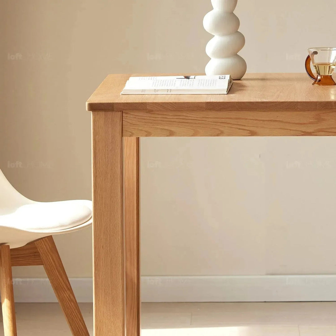 Scandinavian wood dining table oak square detail 4.