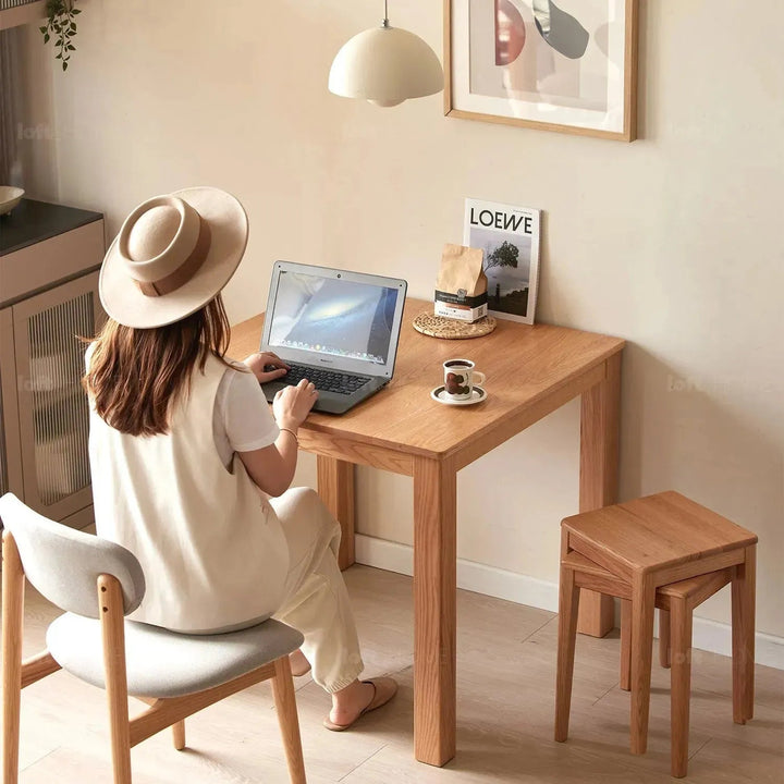 Scandinavian wood dining table oak square detail 3.