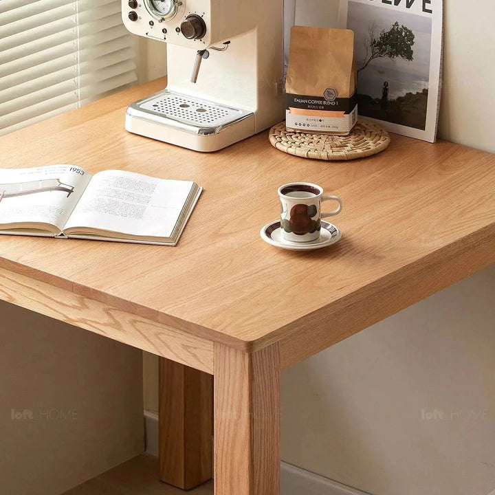 Scandinavian wood dining table oak square detail 5.