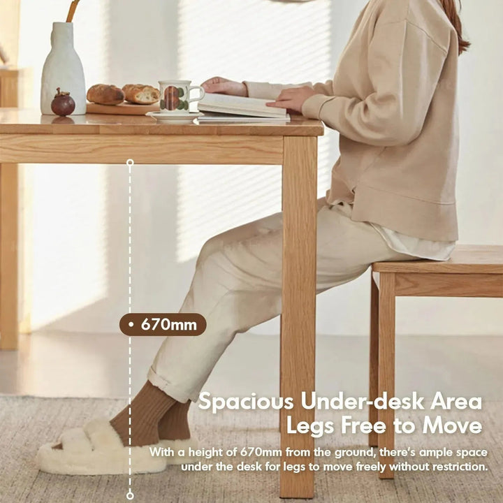 Scandinavian wood dining table oak square environmental situation.