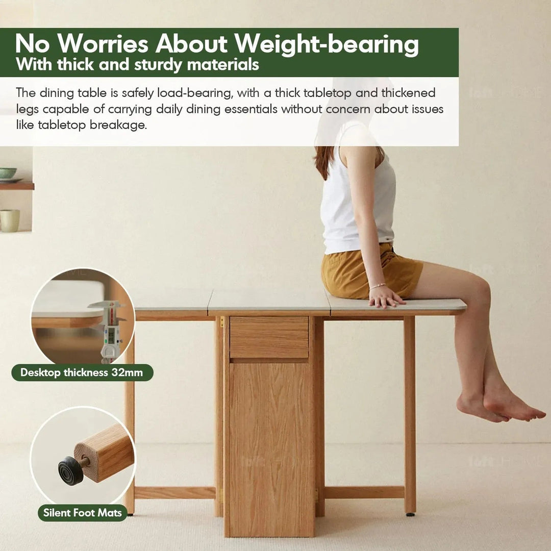 Scandinavian wood foldable extendable dining table hemu conceptual design.