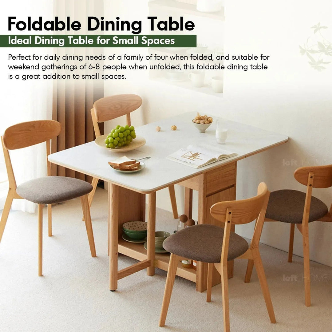 Scandinavian wood foldable extendable dining table hemu color swatches.