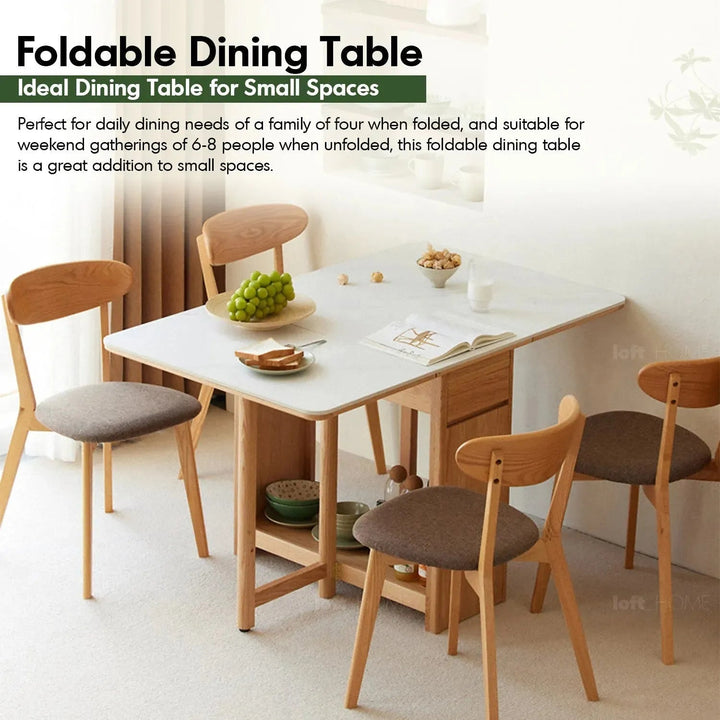 Scandinavian wood foldable extendable dining table hemu color swatches.