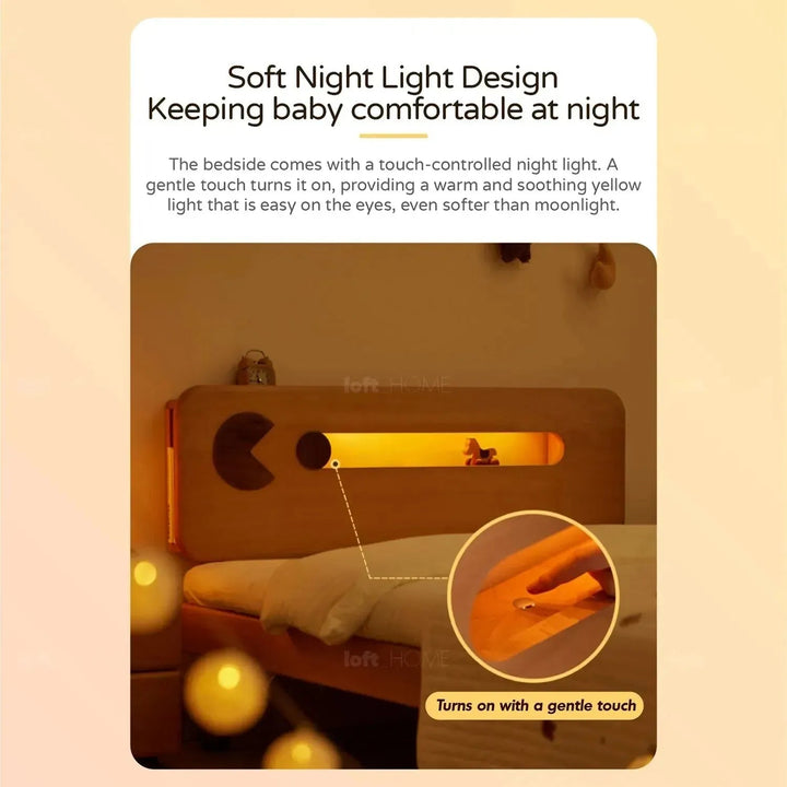 Scandinavian Wood Kids Bed PACMAN