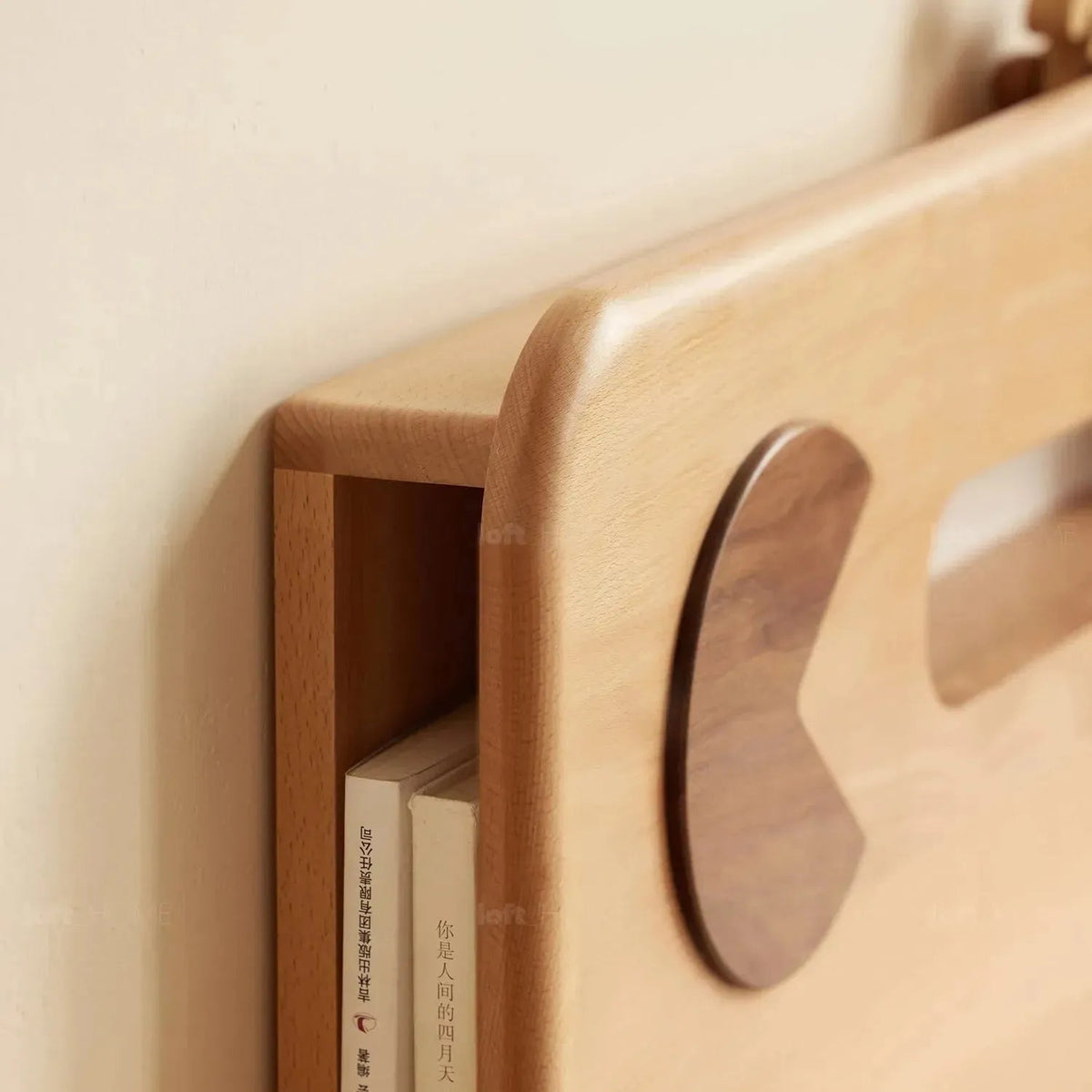 Scandinavian wood kids bed pacman with context.