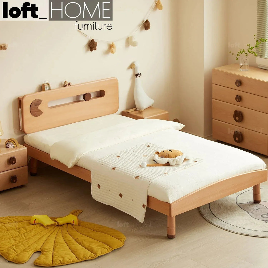 Scandinavian Wood Kids Bed PACMAN