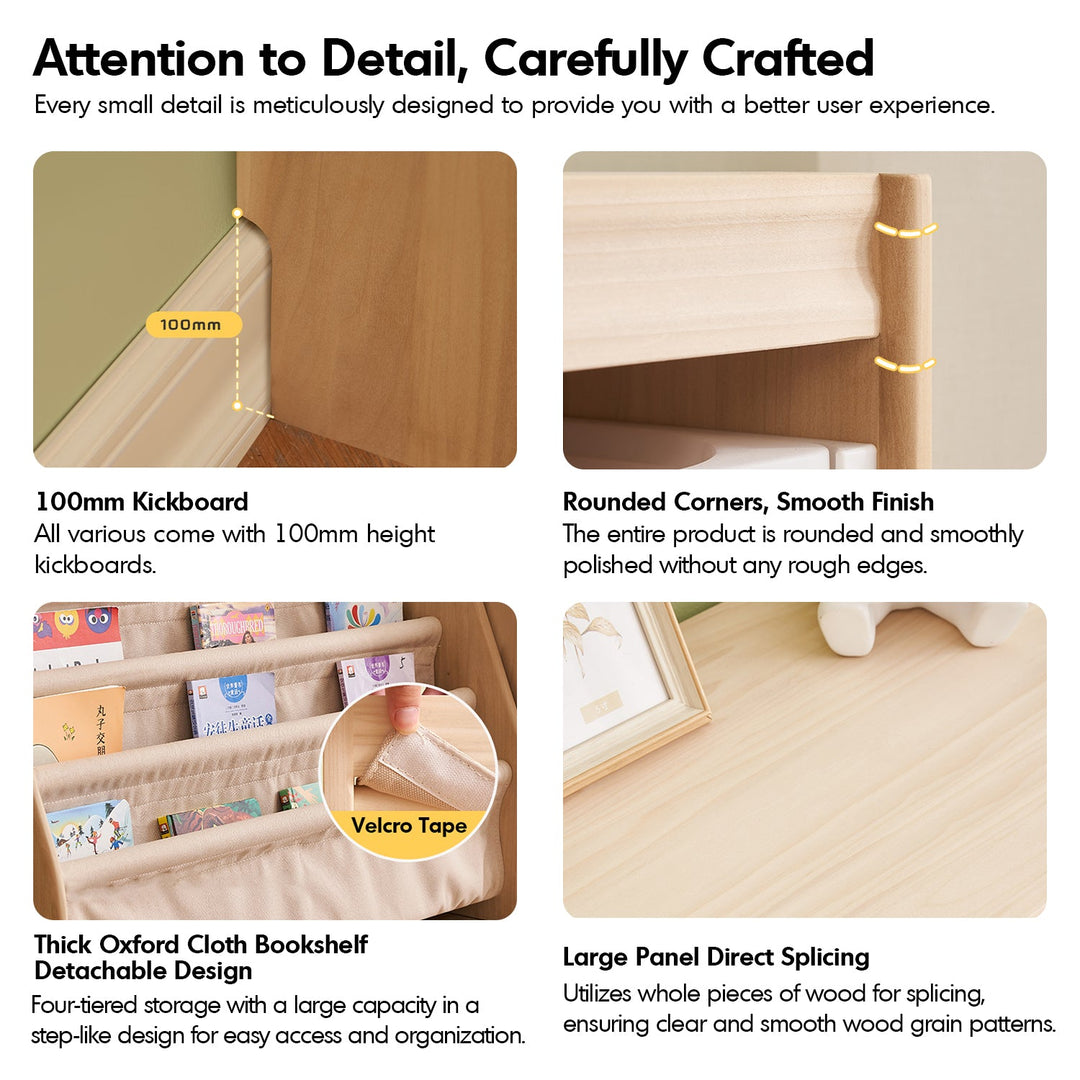 Scandinavian Wood Kids Bookshelf 4 Layers CHARM