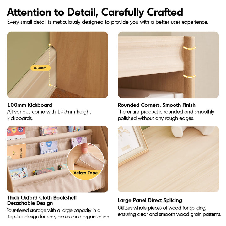 Scandinavian Wood Kids Bookshelf 4 Layers CHARM