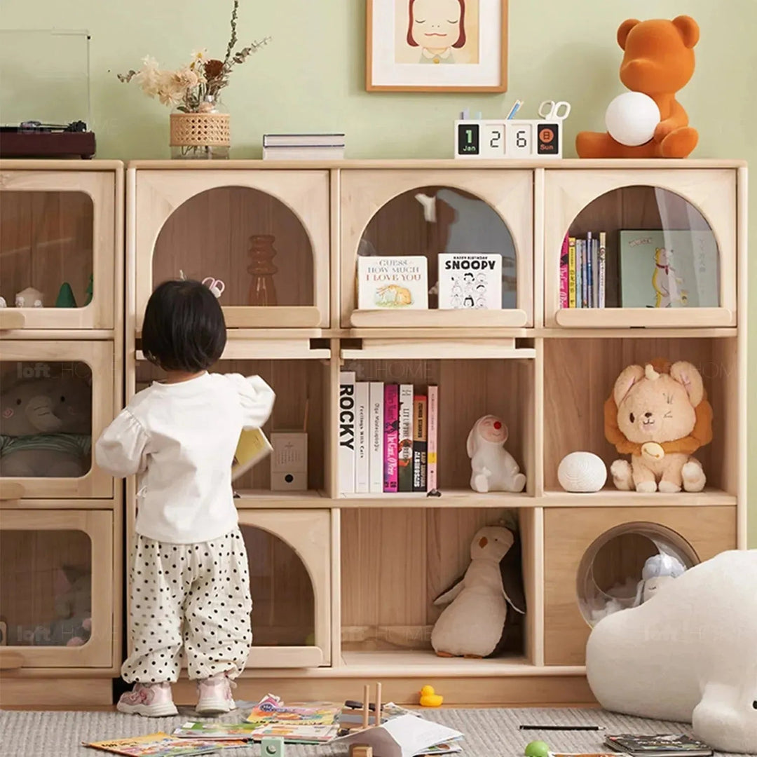 Scandinavian wood kids display cabinet archi detail 6.